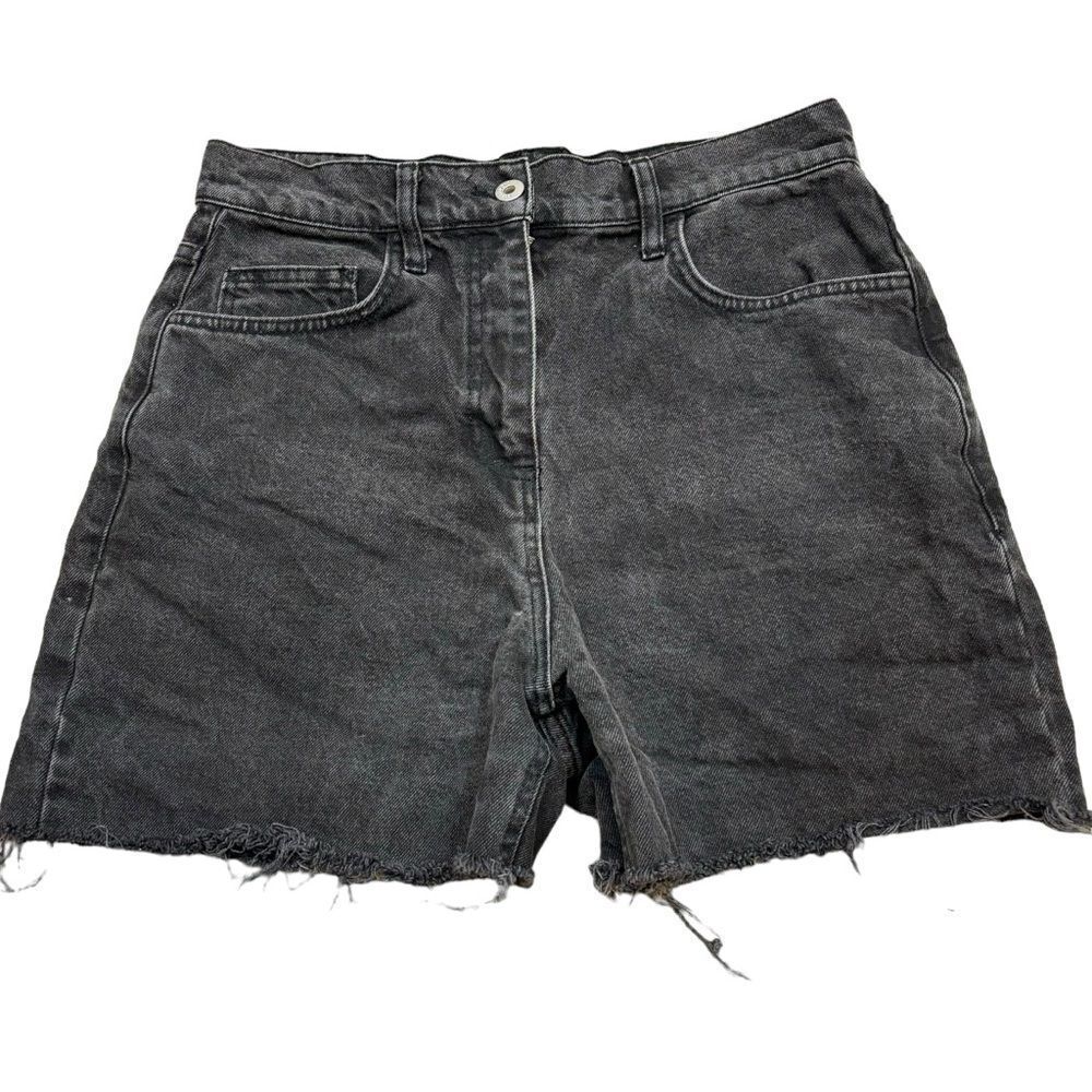 Ladies Collusion Black‎ Denim Cut Off Mom Shorts Size 28/30